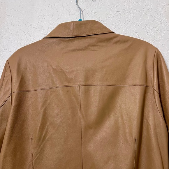VTG Wilsons Leather Pelle Studio Women's Tan Genuine Leather Zip Front Jacket XL - Picture 6 of 11